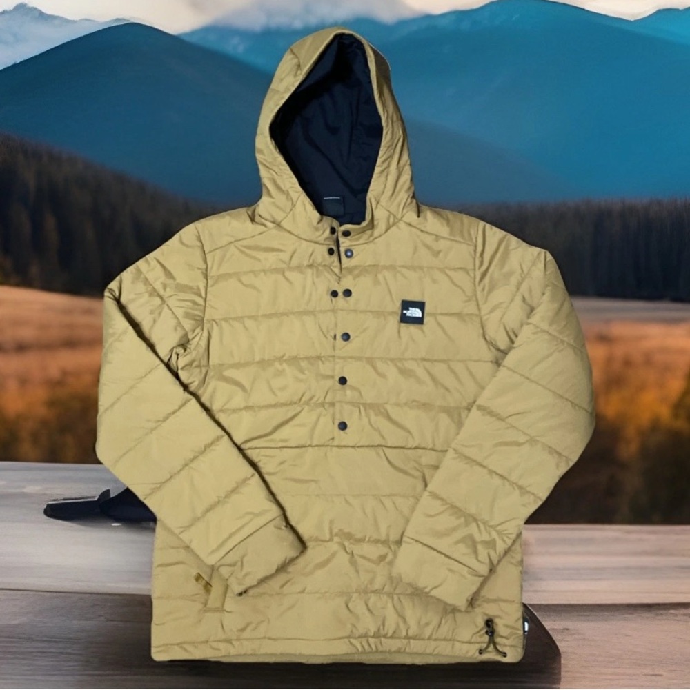 The North Face Men's Beige Hooded Puffer Jacket